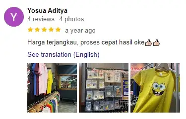 testimoni baju custom sablon dtf