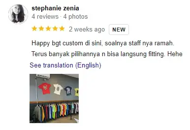 testimoni sablon kaos custom arkatex